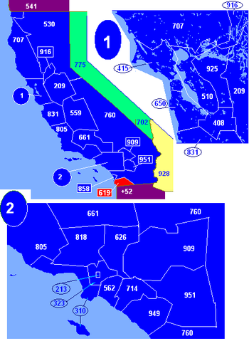 North American area code 619 is a California. California