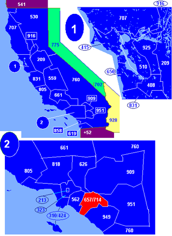 North American area codes 657